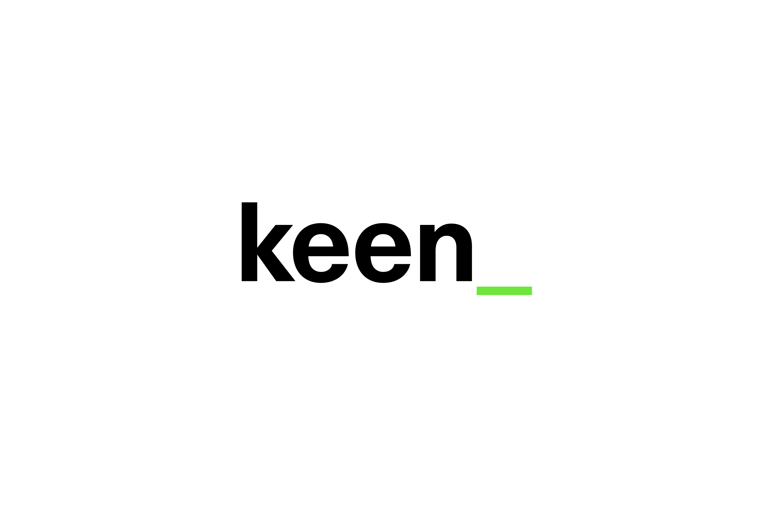 Design schwarzes Keen Innovation AG Logo auf weissem Grund