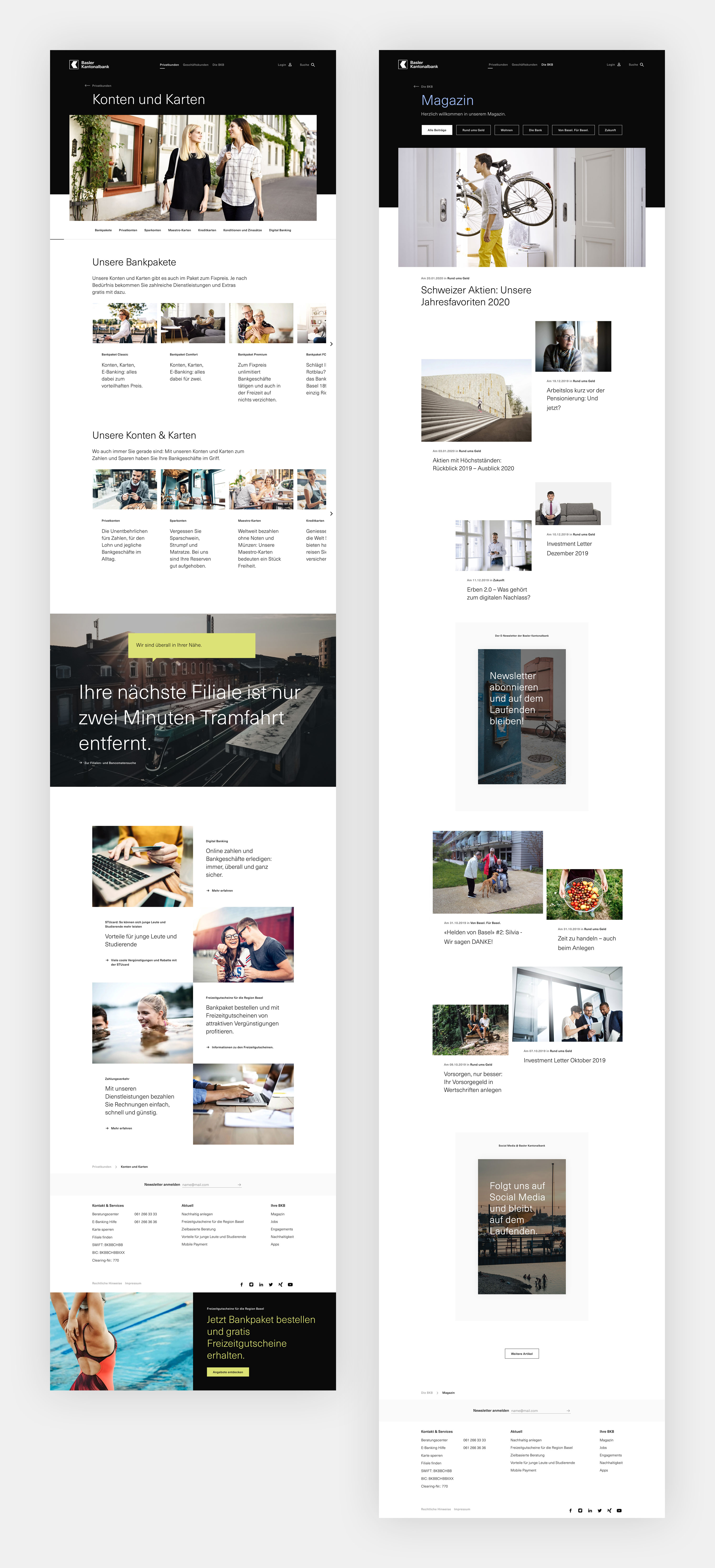 Website der BKB Basler Kantonalbank