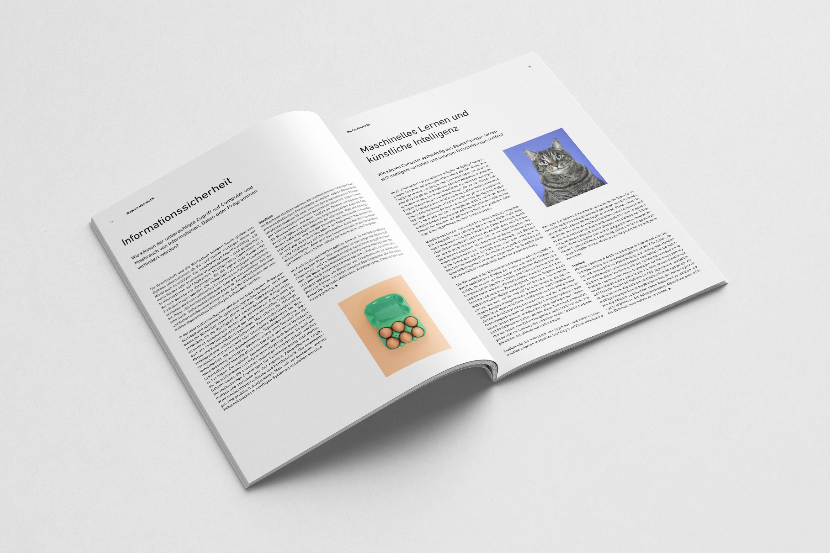 ETH Zurich, Department of Computer Science, layout of a double-page in a brochure