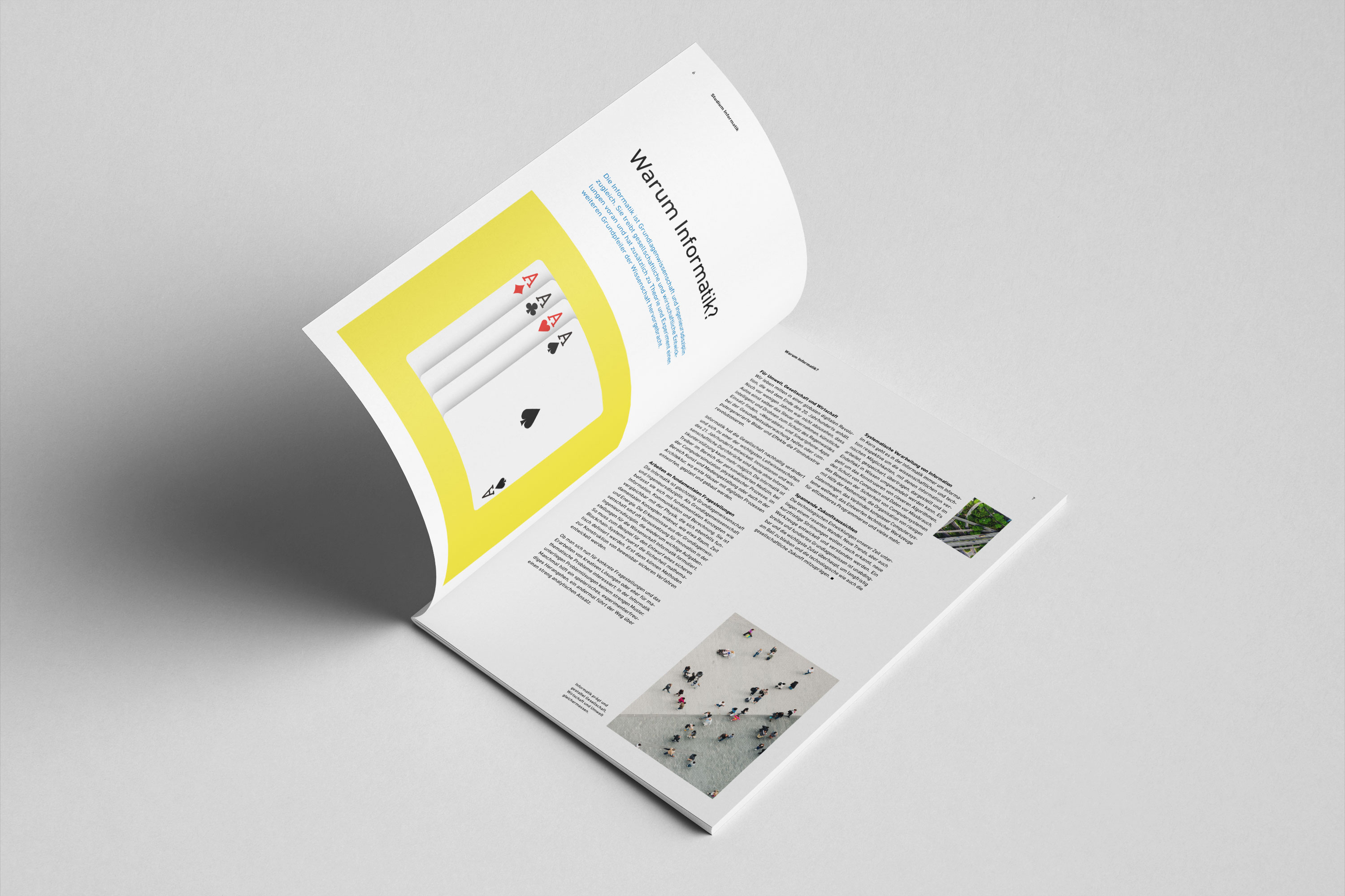 ETH Zurich Department of Computer Science, layout of a double-page in a brochure