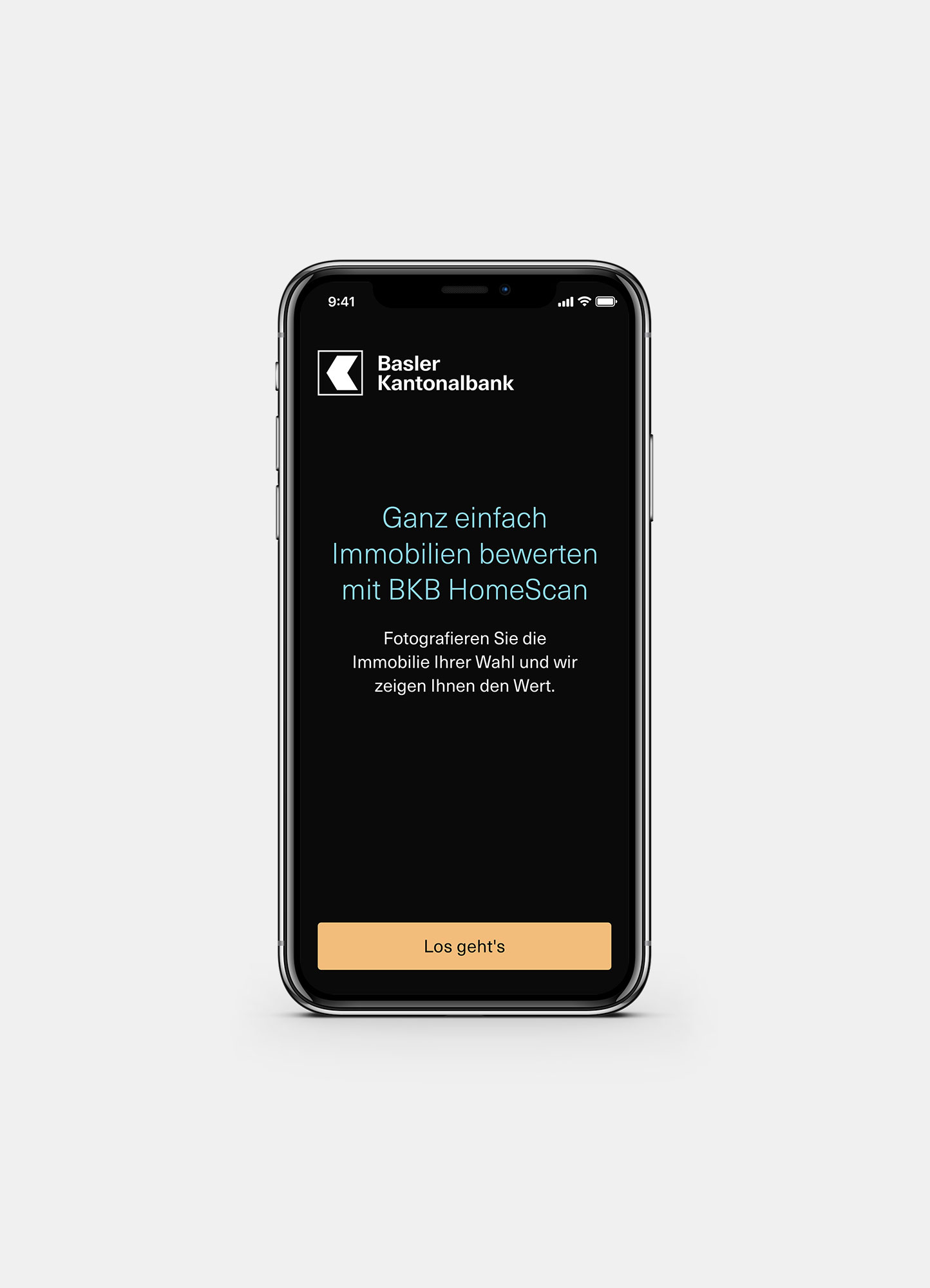 BKB HomeScan Mobile Screen &quot;Ganz einfach Immobilien Bewerten&quot;