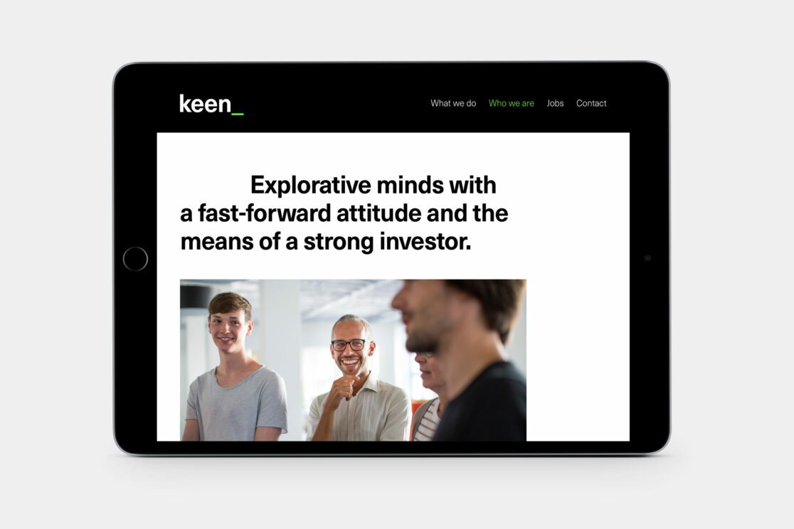 Keen Innovation AG Hompage auf Tablet